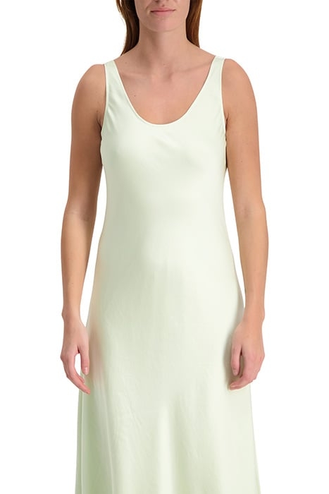 LONG SATIN SLIP DRESS PALE LIME 2