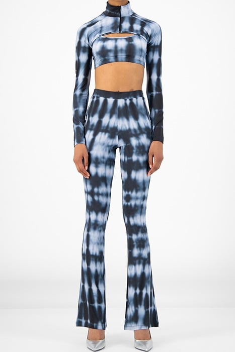 BLUE SHIBORI REFLARE PANTS 1