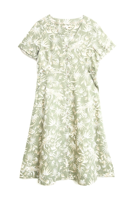 IVY LINEN MINI DRESS GREEN 1