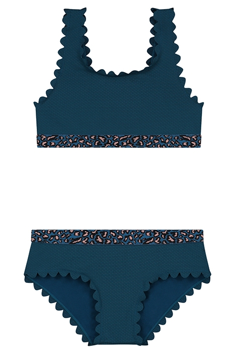 GIRLS RUBY BIKINI SET SCALLOPE PIQUE DEEP SEA BLUE 1
