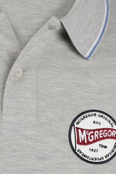 TIPPING POLO WITH BADGE RF GREY MELANGE 3