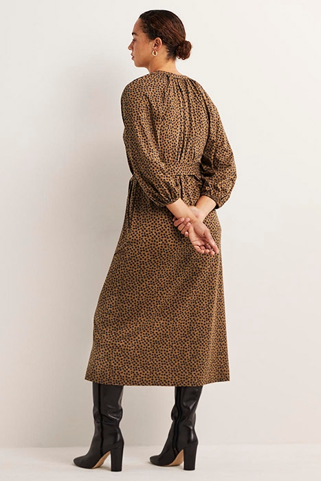 NOTCH NECK JERSEY MIDI DRESS BRN 2