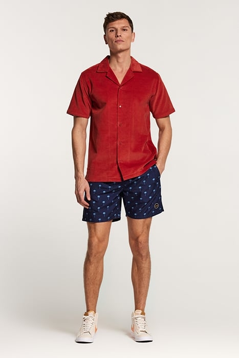 DAVE CORD SHORTSLEEVE SHIRT TANDORI SPICE BROWN 4