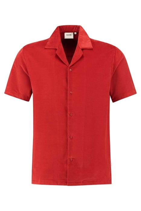 DAVE CORD SHORTSLEEVE SHIRT TANDORI SPICE BROWN 1