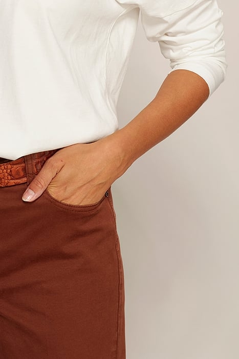 MID HIGH WAIST CROPPED BROWN 5