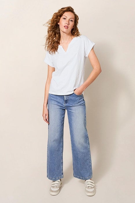 NELLY EMBROIDERED TEE NATURAL WHITE 1