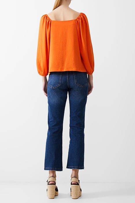 BALLOON SLV SQ NK CRINKLE TOP MANDARIN 3