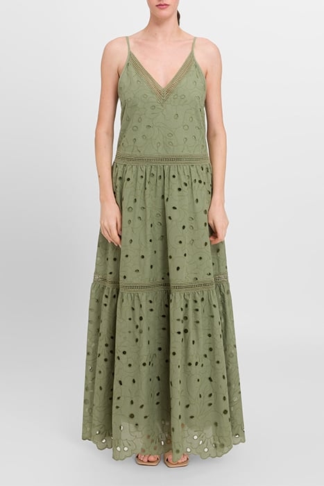 MICHAELA MAXI LENGTH STRAP DRESS MEADOW GREEN 1