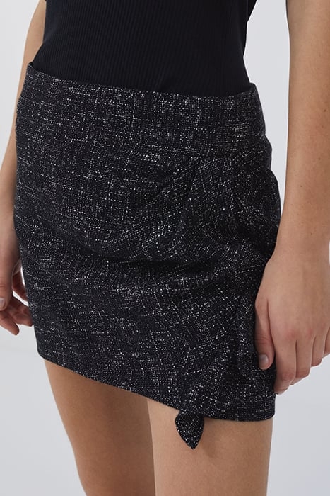 YONI MINI SKIRT IN BLACK/SILVER 1