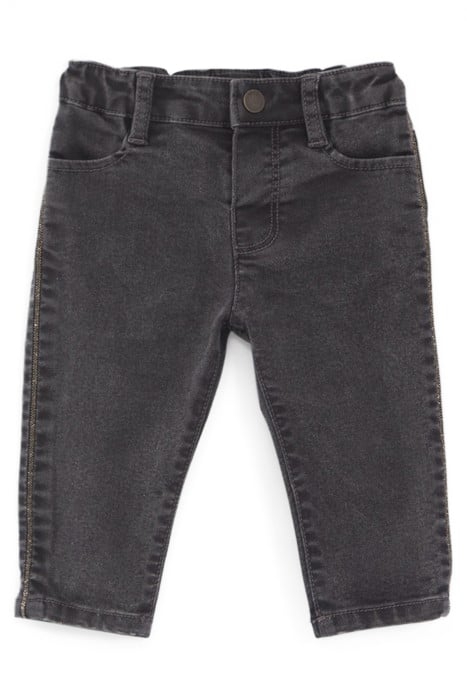 BABY GIRLS’ GREY JEANS WITH MICROBEADS DOWN SIDES 1