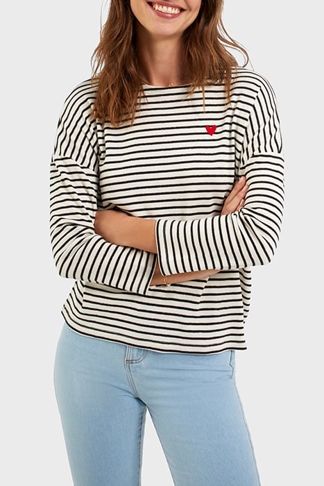 SAILOR T-SHIRT WITH STRIPES AND EMBROIDERED HEART 1