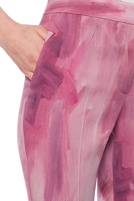 PAINTING WOOL SATIN FLARE TROUSERS PINK 4
