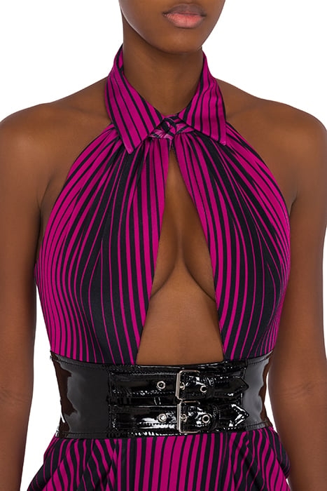 DEGRADÉ STRIPES ORGANZA DRESS FUCSIA 4