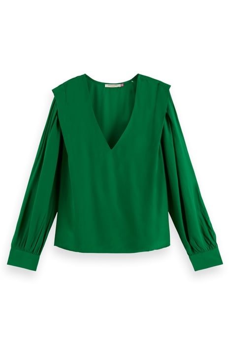 V-NECK TOP WITH LIP SHOULDER DETAIL PINE TREE 1