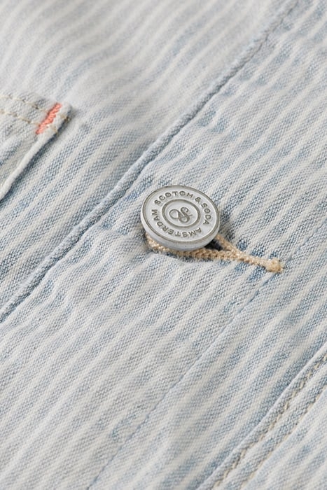 WASHED INDIGO STRIPED DENIM WORKWEAR JACKET INDIGO STRIPE 3