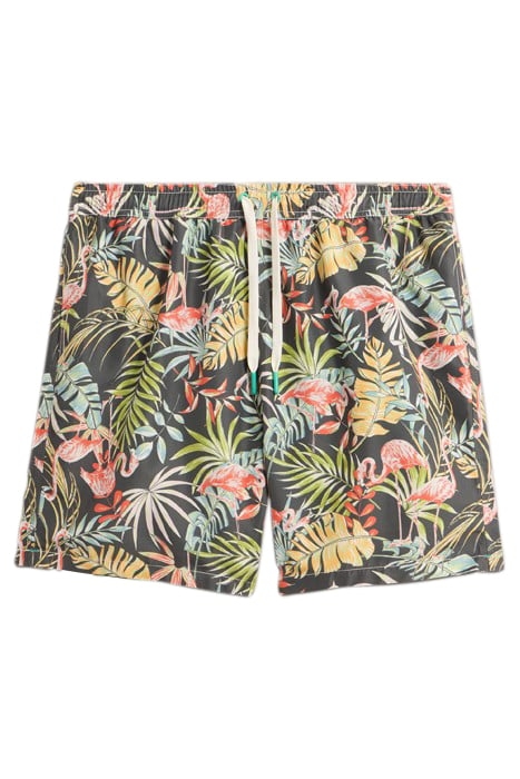 FLAMINGO SWIMSHORT BLACK PRINTED 2