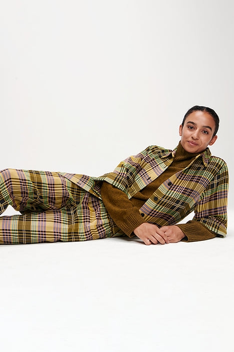 DOOR CHECKED DRESS MOSS 6