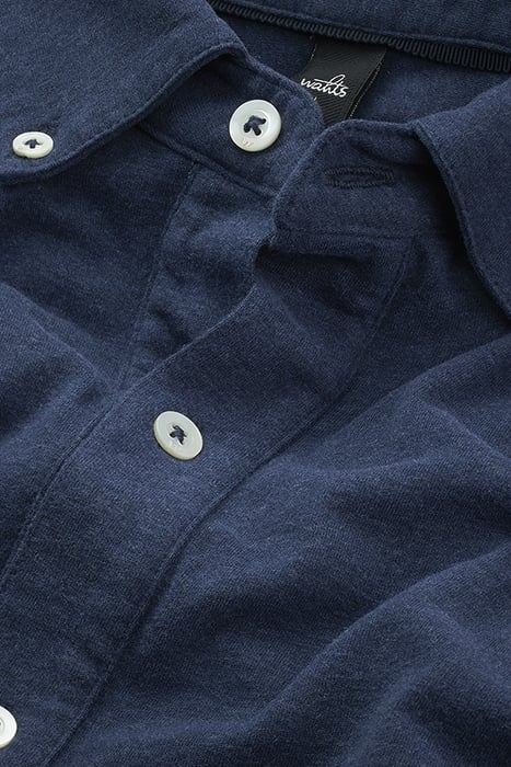 FLEMING | JERSEY BUTTON-DOWN SHIRT SAPPHIRE BLUE MELANGE 2