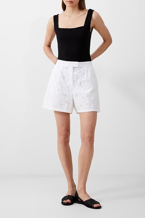 RHODES COTTON EMBROIDER SHORTS WHITE 4