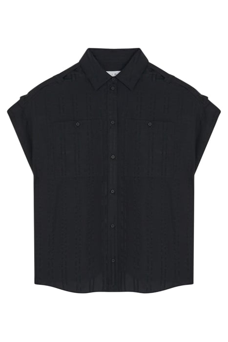 TRINITA BUTTON-DOWN SHIRT IN BLACK 4