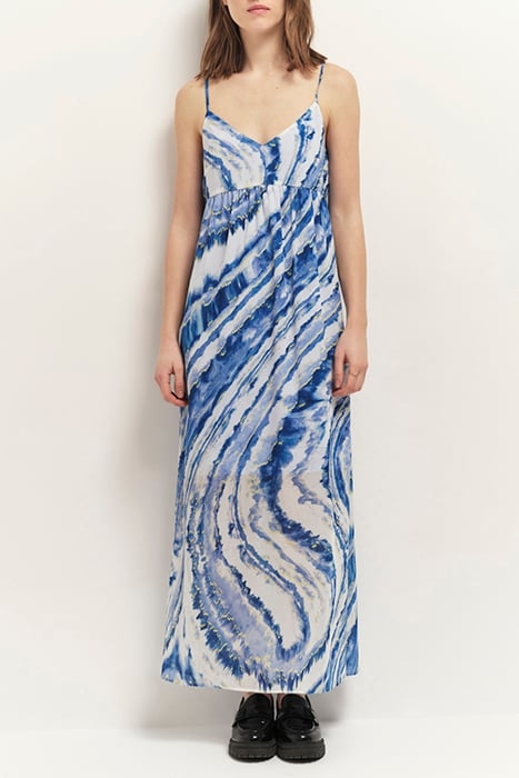 RIKKA - ESTATE BLUE MAXI DRESS WITH AZURE WAVE PRINT 1