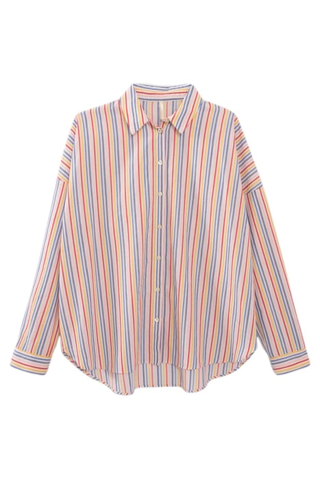 CRIMSON RED SHIRT WITH COLOURED STRIPES 4