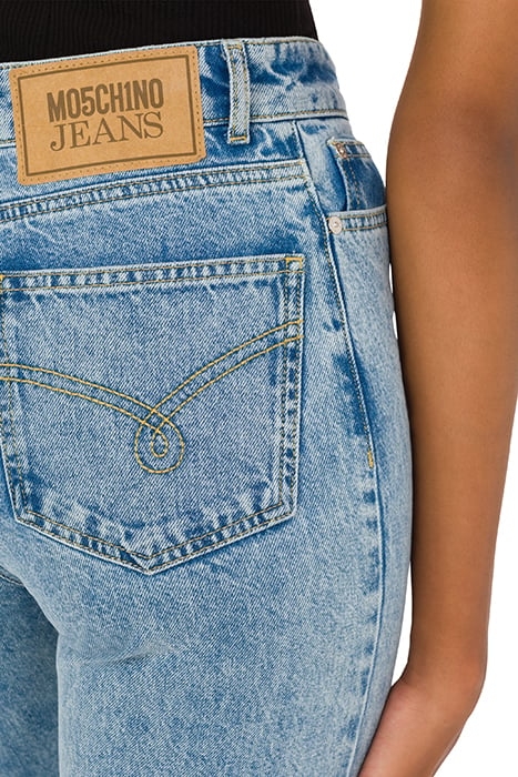 RECYCLED DENIM FLARE TROUSERS BLUE 3