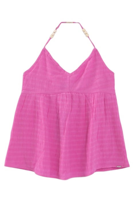 GIRLS’ PINK BACKLESS TOP WITH BEAD DECOR 1