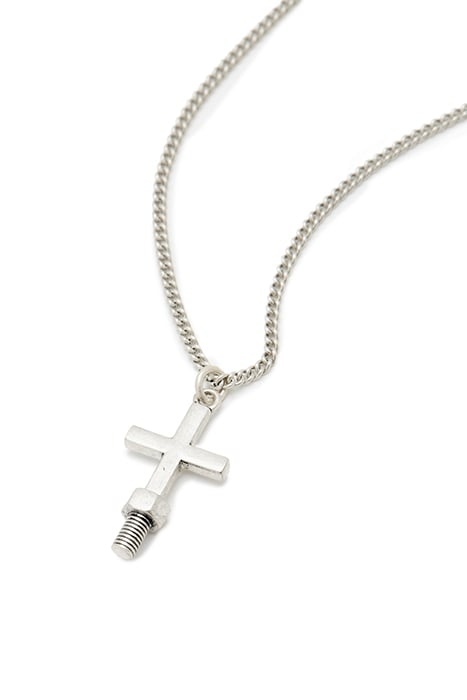 JUDE CROSS NECKLACE WARM SILVER 3