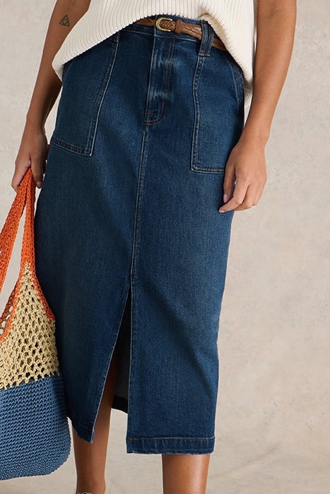 MAREN DENIM MIDI SKIRT MID DENIM 1