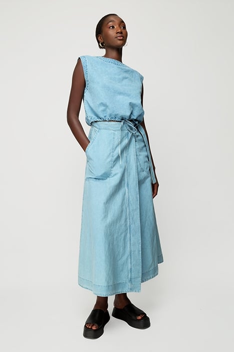 DENIM WRAP SKIRT ULTRA LIGHT 1