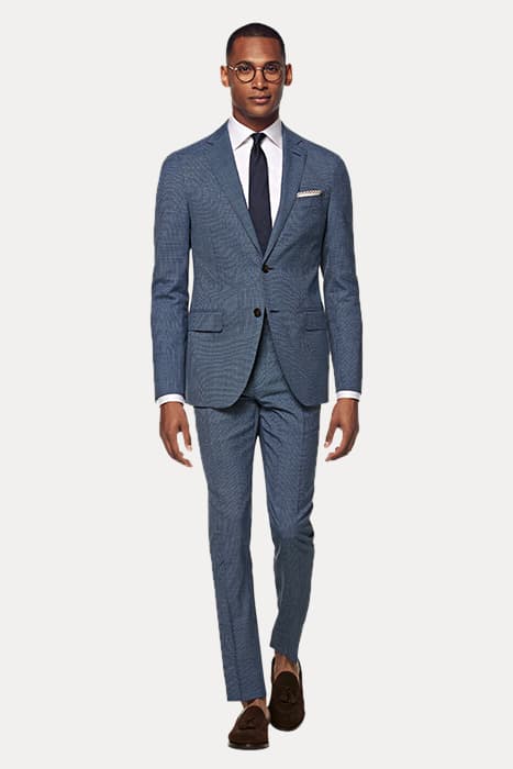 MID BLUE HOUNDSTOOTH SIENNA SUIT by Suitsupply