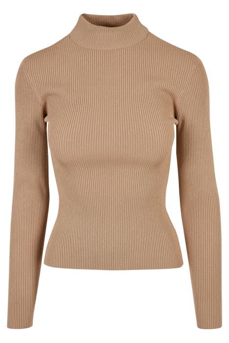 LADIES RIB KNIT TURTELNECK SWEATER UNIONBEIGE by Urban Classics