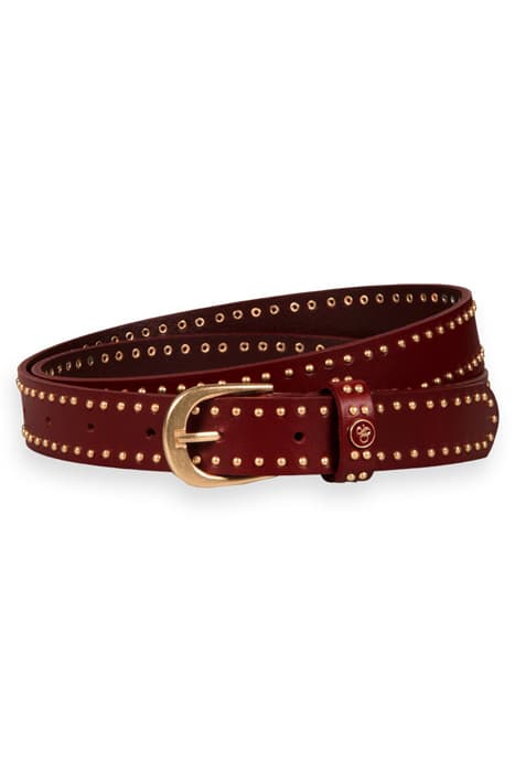 LEATHER BELT WITH STUDS DEEP RASPBERRY by Scotch & Soda