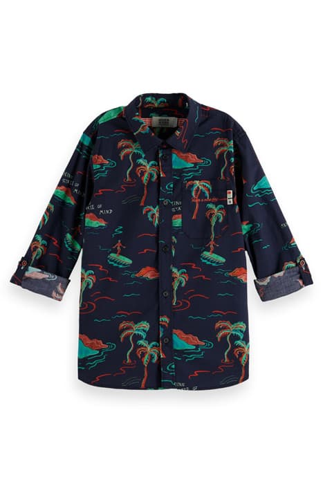 ALL-OVER PRINTED LONG-SLEEVED SHIRT SURF PALMS by Scotch & Soda