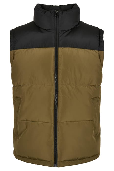 BLOCK PUFFER VEST BLACK/TINIOLIVE by Urban Classics