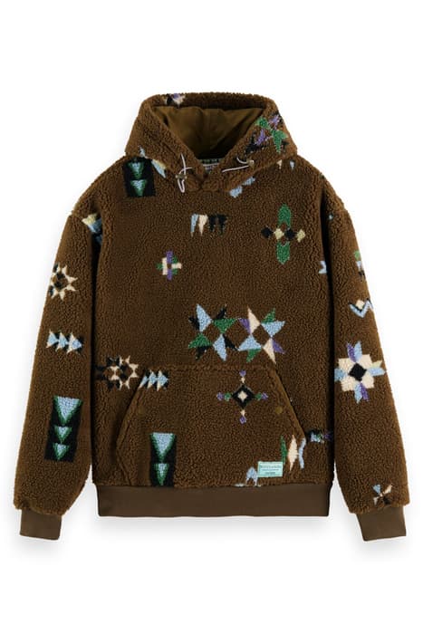 JACQUARD SHERPA POP-OVER HOODIE MILITARY by Scotch & Soda