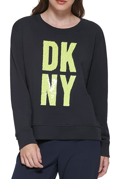 L/S STACKED SEQUIN L NEW NVY/AC by DKNY