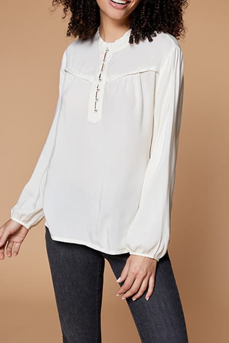 CASSIE - IVORY BLOUSE WITH COLLAR by ONE STEP