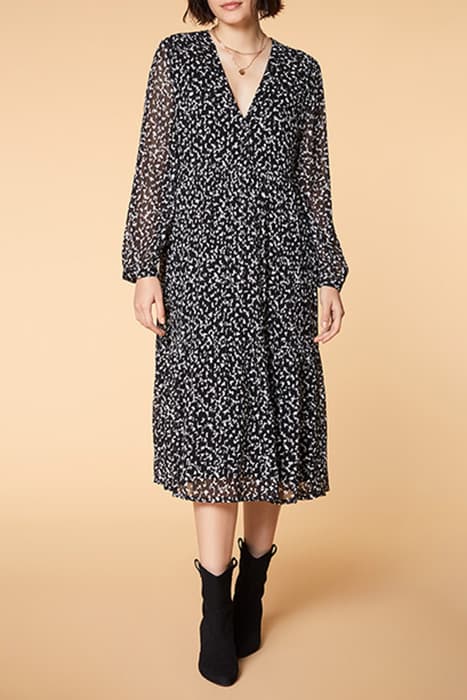 REVA - BLACK MIDI DRESS WITH SPARKLE PRINT by ONE STEP