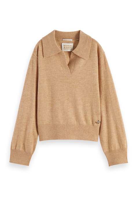 RELAXED-FIT POLO PULLOVER SAND MELANGE by Scotch & Soda