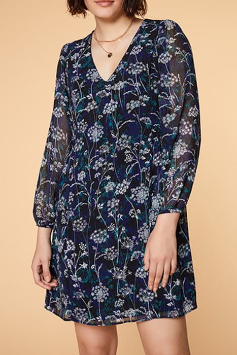 RYM - NAVY DRESS WITH GYPSOPHILA PRINT by ONE STEP