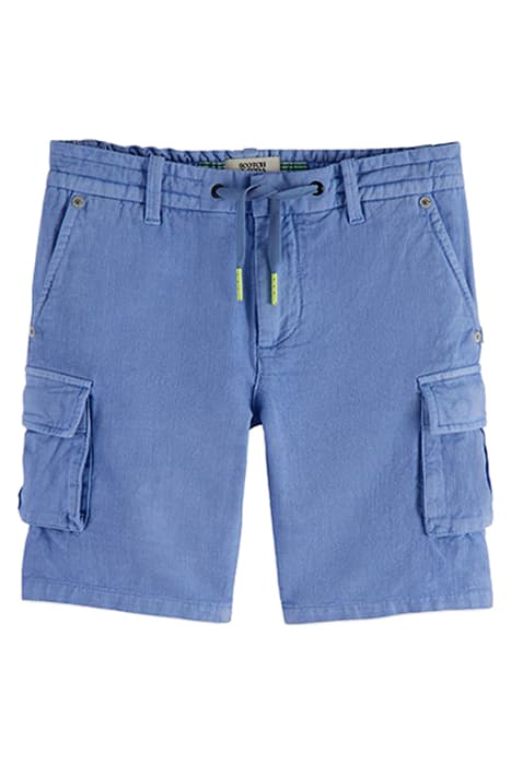 GARMENT-DYED COTTON LINEN CARGO SHORTS CORNFLOWER by Scotch & Soda