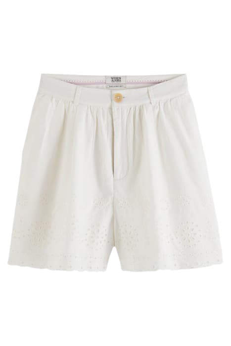 EMBROIDERED SHORTS IN ORGANIC COTTON VANILLA WHITE by Scotch & Soda