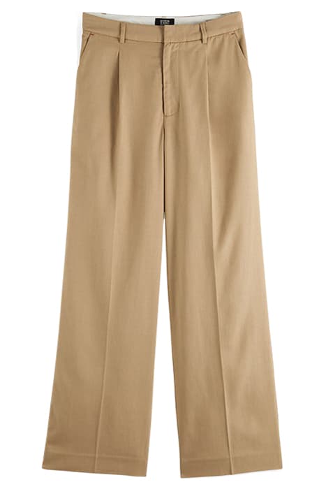 LOW-RISE WIDE LEG TROUSERS KHAKI by Scotch & Soda