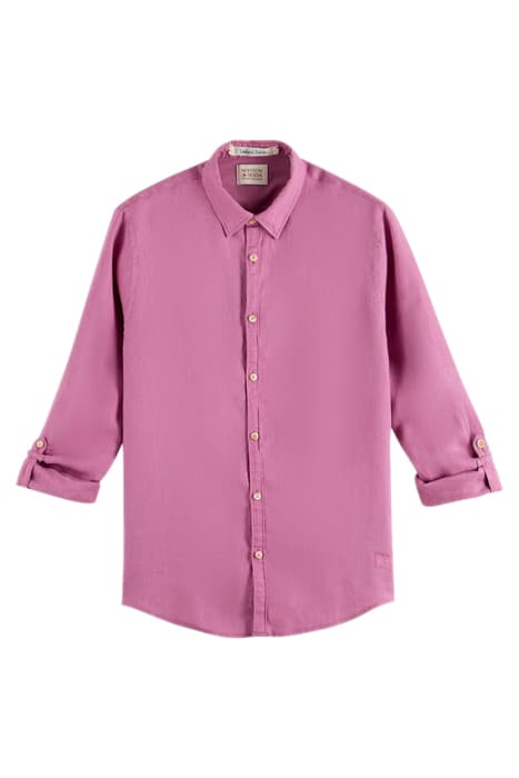 REGULAR-FIT LINEN SHIRT WITH SLEEVE ROLL-UP DAHLIA by Scotch & Soda