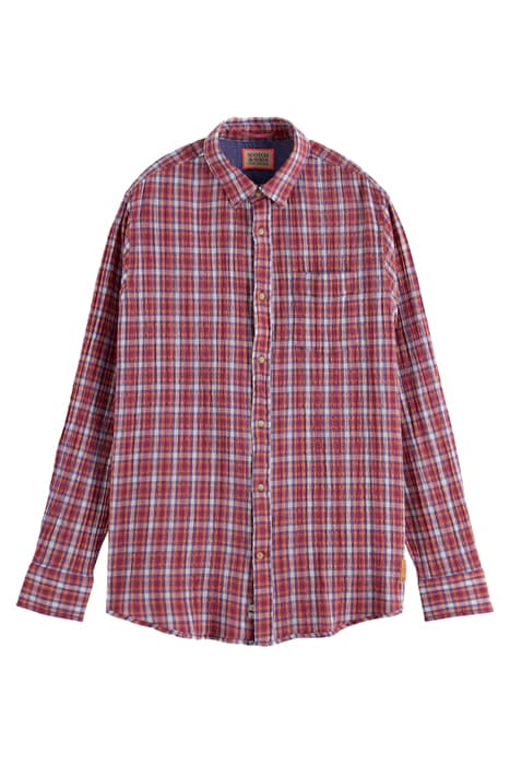 REGULAR-FIT CHECKED SEERSUCKER VOILE SHIRT COMBO B by Scotch & Soda