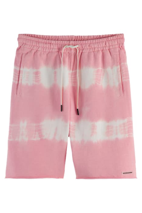 TIE-DYE RAW EDGE SWEATSHORTS IN ORGANIC COTTON ROSE by Scotch & Soda