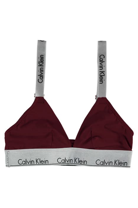 UNLINED TRIANGLE VIRGINIA RED W SILVER METALLIC WB by Calvin Klein