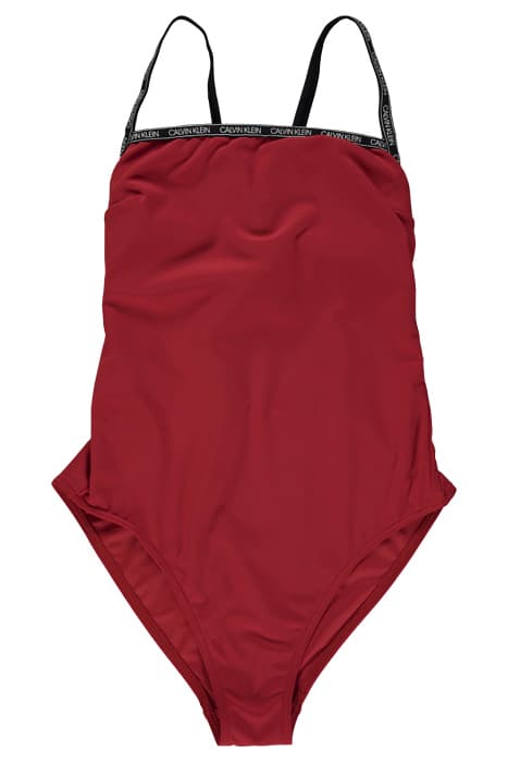 SQUARE NECK ONE PIEC RUSTIC RED by Calvin Klein